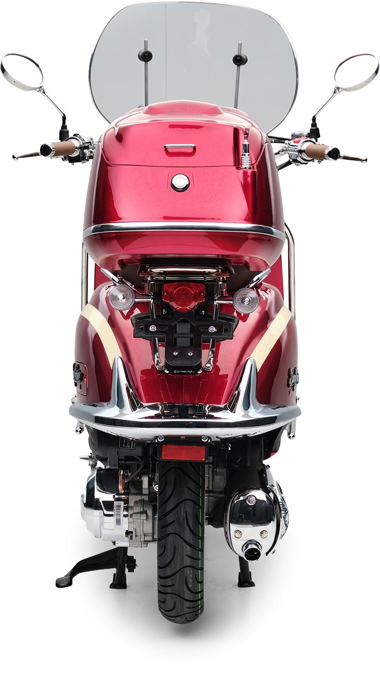 Motorroller Retro EasyCruiser Artemis Rot Beige 125ccm Scooter Kraftradtrad