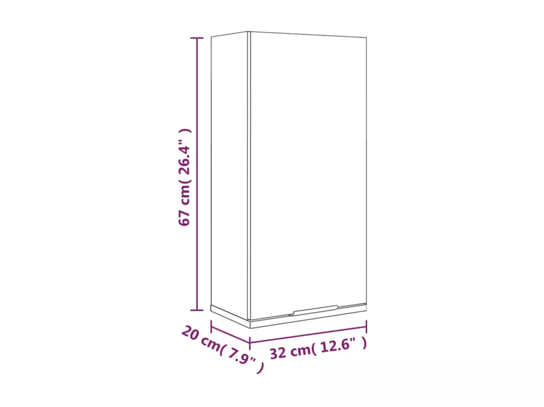 Armoire de salle de bain murale Blanc 32x20x67 cm