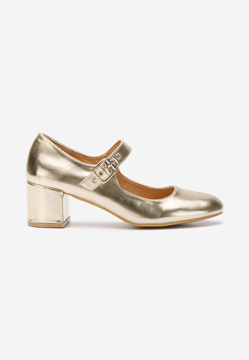 Chaussures à talon épais dorées Milady