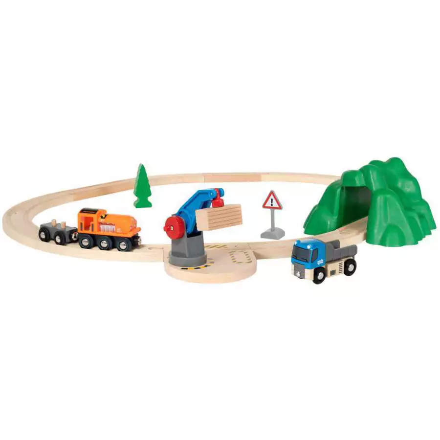 Brio Starterset Güterzug mit Kran bunt