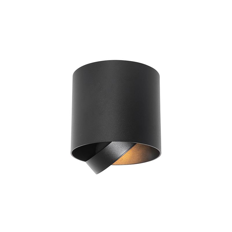 Design opbouwspot zwart draai- en kantelbaar GU10 111mm - Impact