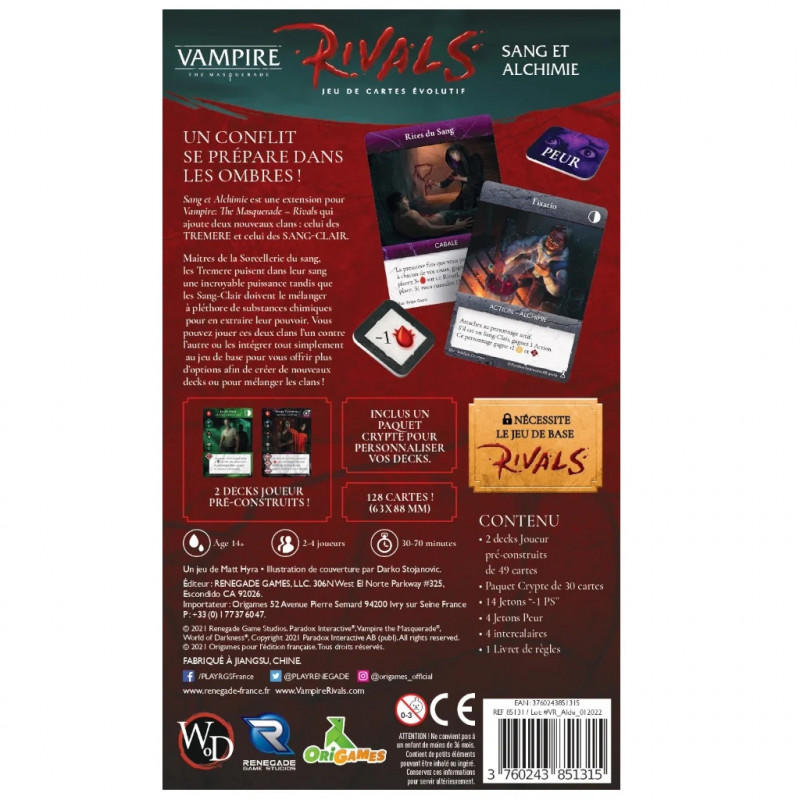 Vampire : The Masquerade - Rivals - Sang et Alchimie