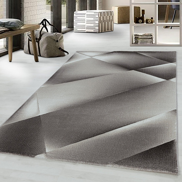 Modern vloerkleed - Streaky Design Bruin | Modern design