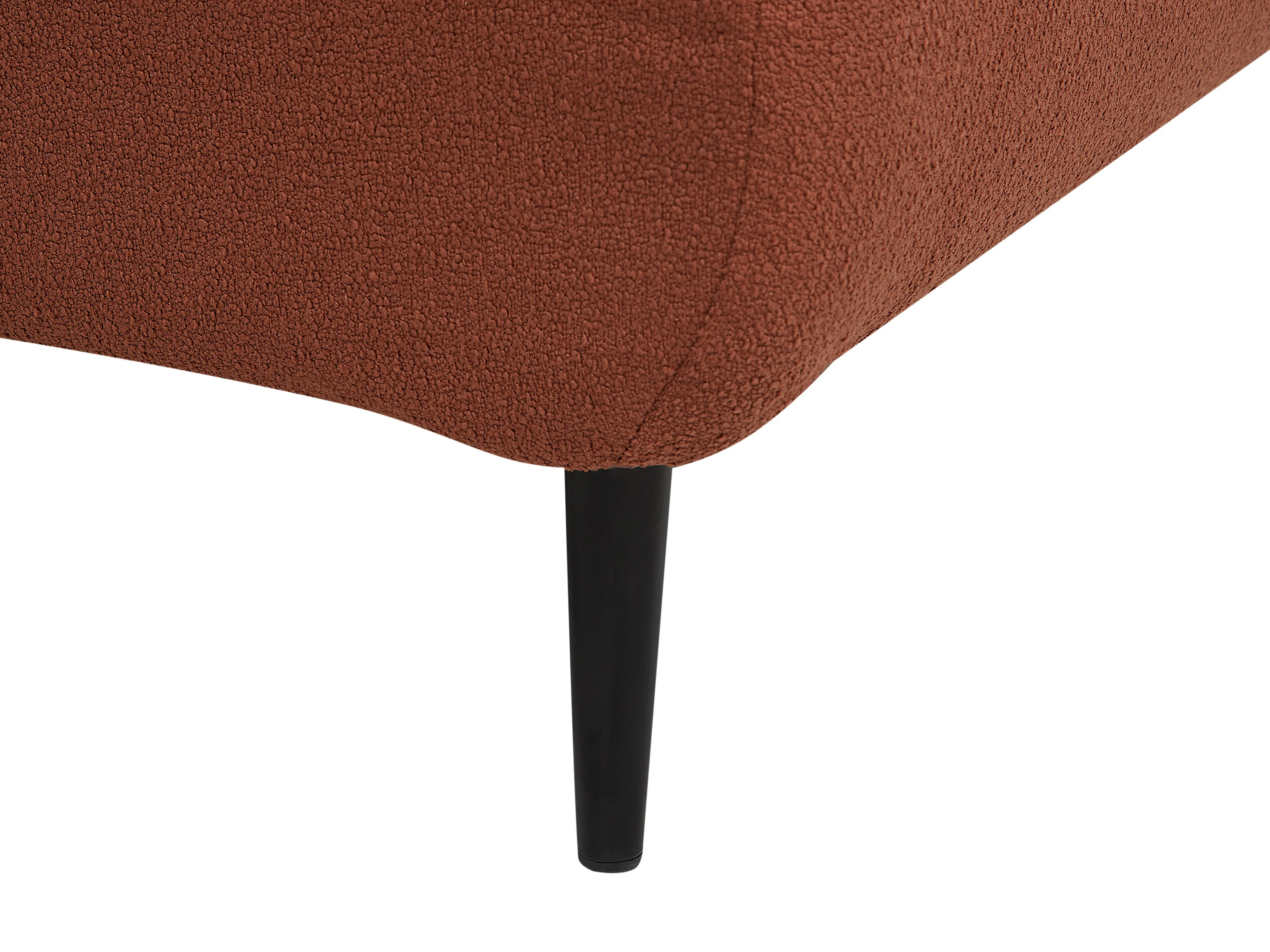 Rechtszijdige chaise longue CHEVANNES Bouclé Donkerrood