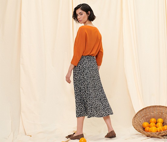 Floraler Midi-Rock