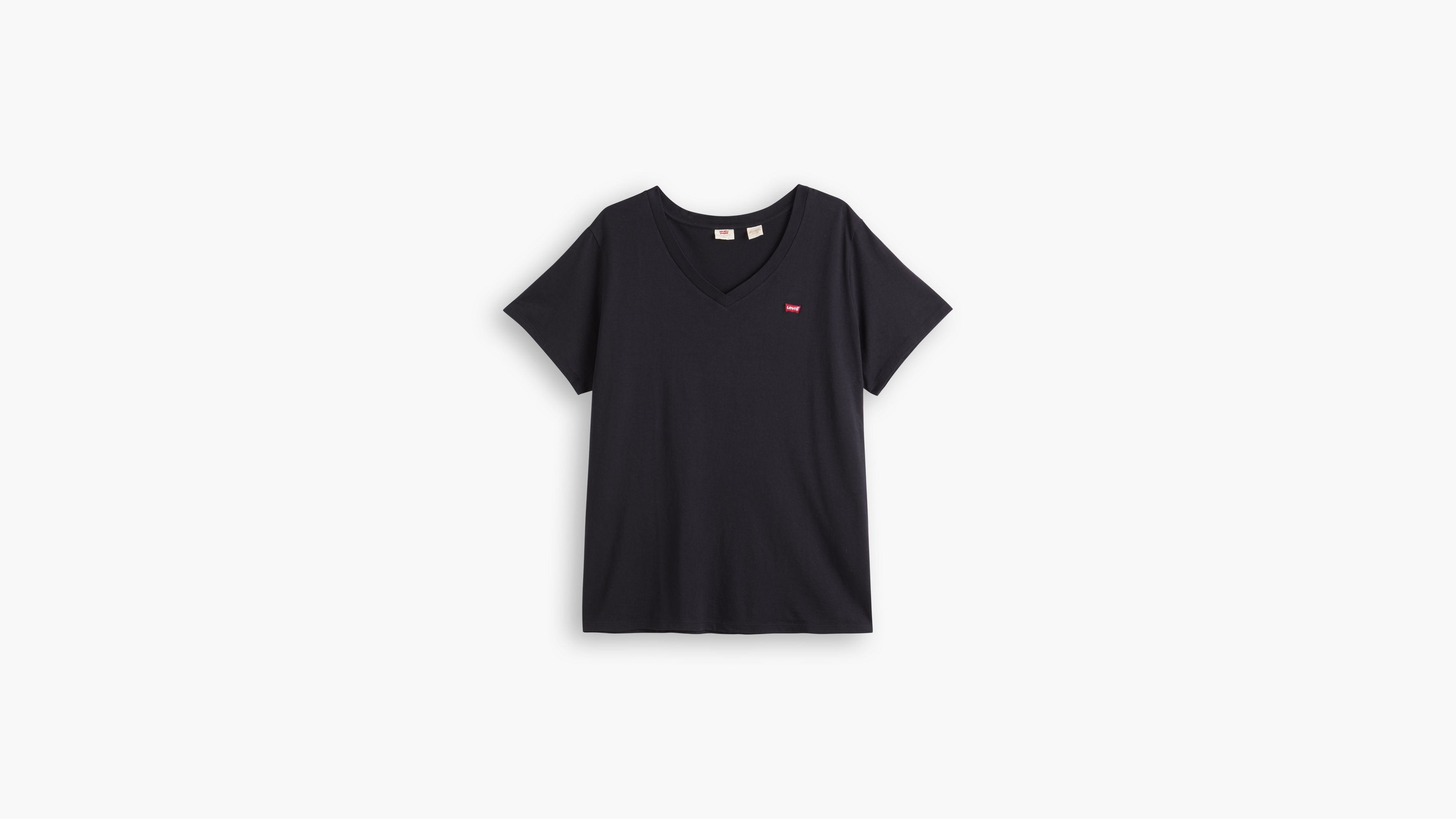 T-shirt Perfect col V (Plus) - Caviar - Noir