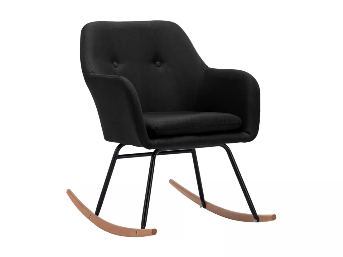 Chaise à bascule Noir Tissu
