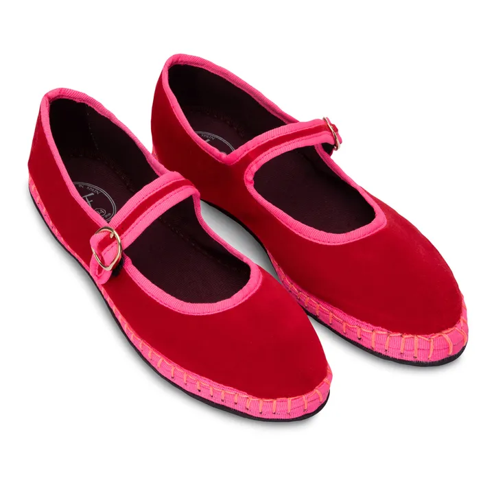 Flabelus Ballerines Slippers Aurelie Velours | Rouge