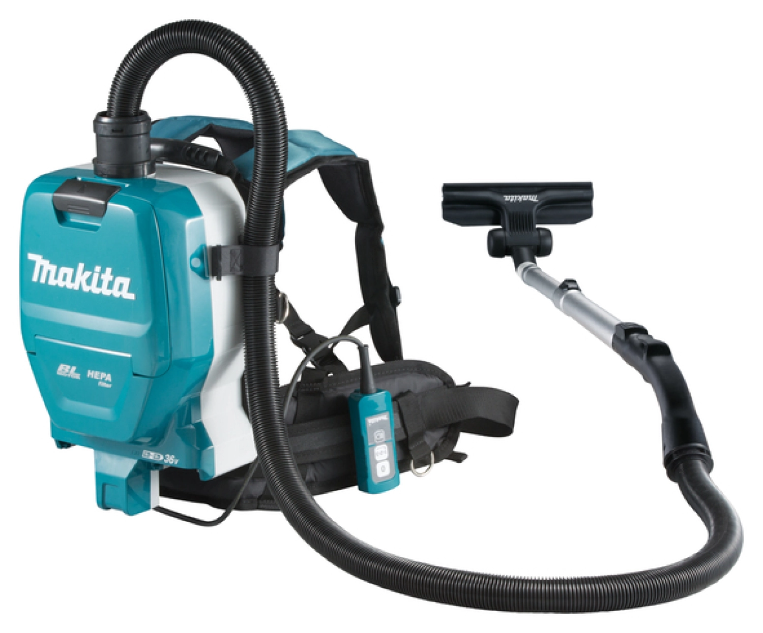 Makita DVC261ZX11 36V Li-Ion Accu rugstofzuiger body (2x 18V) incl. 4-delige stofafzuigset