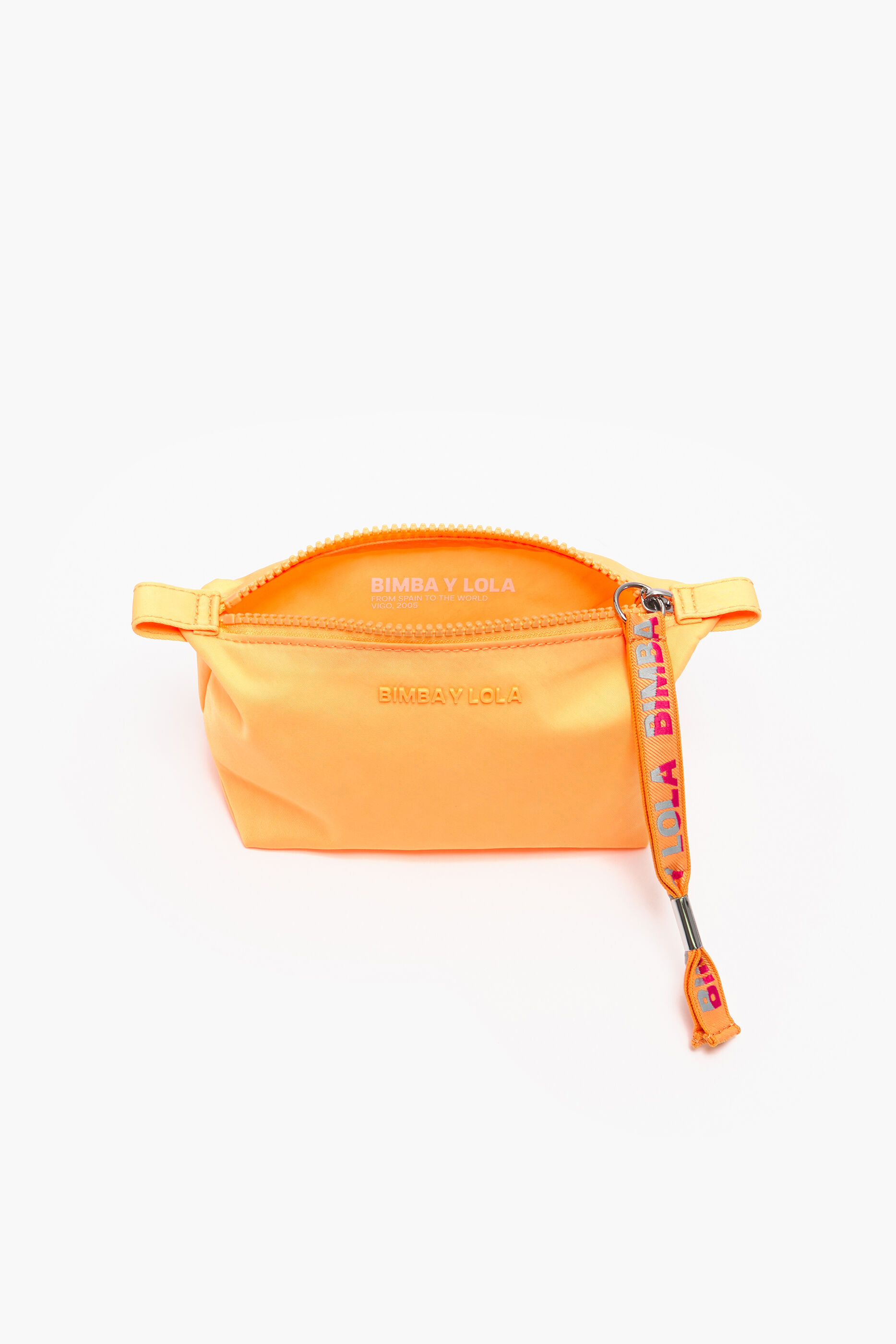 Nécessaire trapezoidal de nylon laranja tamanho P