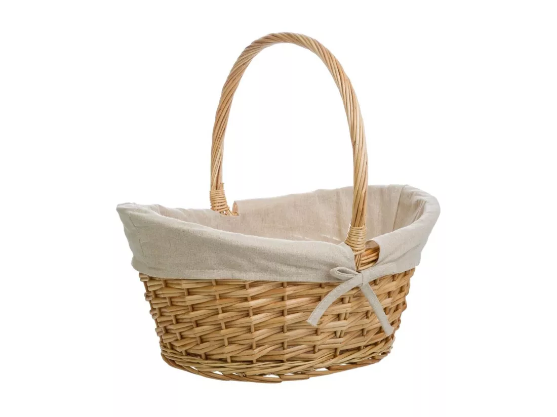 Ensemble de 3 paniers en osier marron doublés