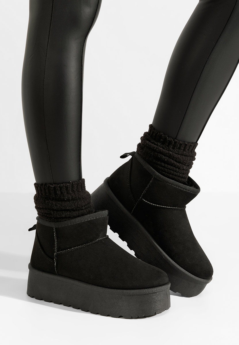 Bottes à plateforme noires Savieda V7