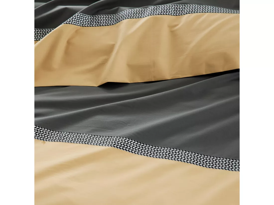 Housse de couette 280x240 cm percale coton MACASSAR Moka