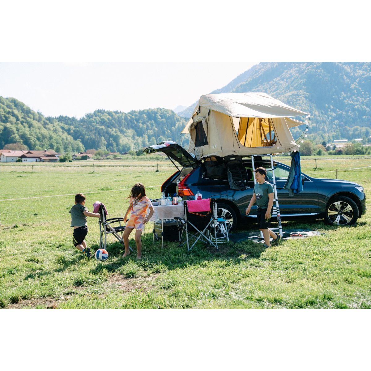 OutdoorU Expedition 3 Pers daktent incl. ladder& hoes - Grey