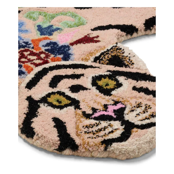 Doing Goods Tapis tigre Mahee Majestic en laine | Rose pêche