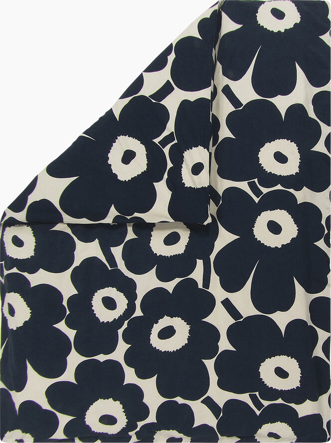 Marimekko UNIKKO COTTON/LINEN DUVET COVER Cotton, dark blue