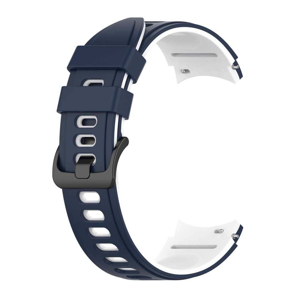 Samsung Galaxy Watch 4 Classic (46mm) Soft Silikon Armband Dual Color (Gelenkumfang: 180-220mm) - Blau / Weiss