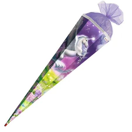 Roth Motiv-Schultüte, Magic Pegasus, 85cm, eckig, Rot(h)-Spitze, Tüllverschluss