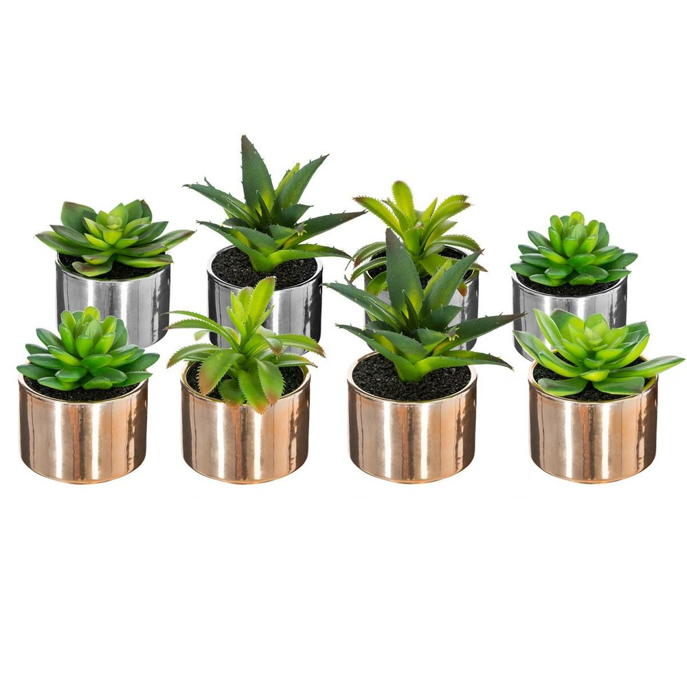 Plante verte artificielle pot en céramique h 15 cm