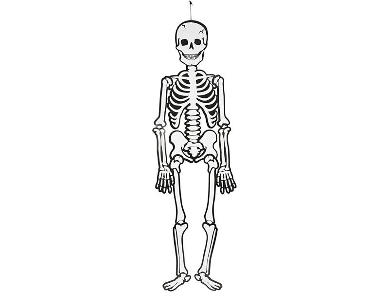 Creativ Company Halloweenfigur Papierdeko Skelett 120 cm, 3 Leuchtende Halloweenskelettfigur
