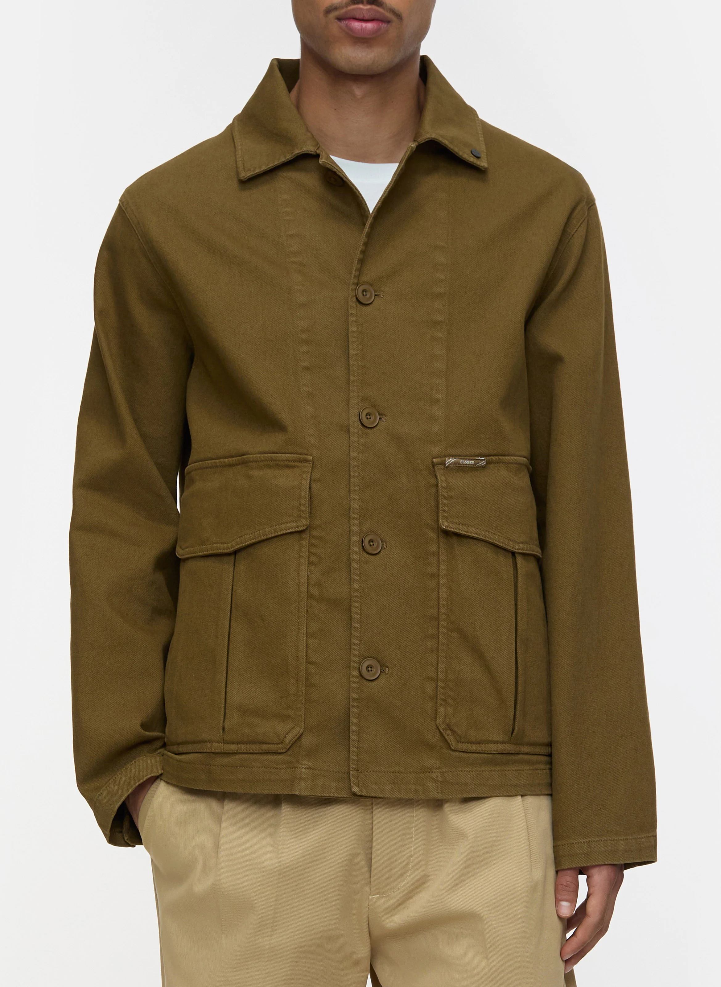 Surchemise regular en sergé de coton | Doré
