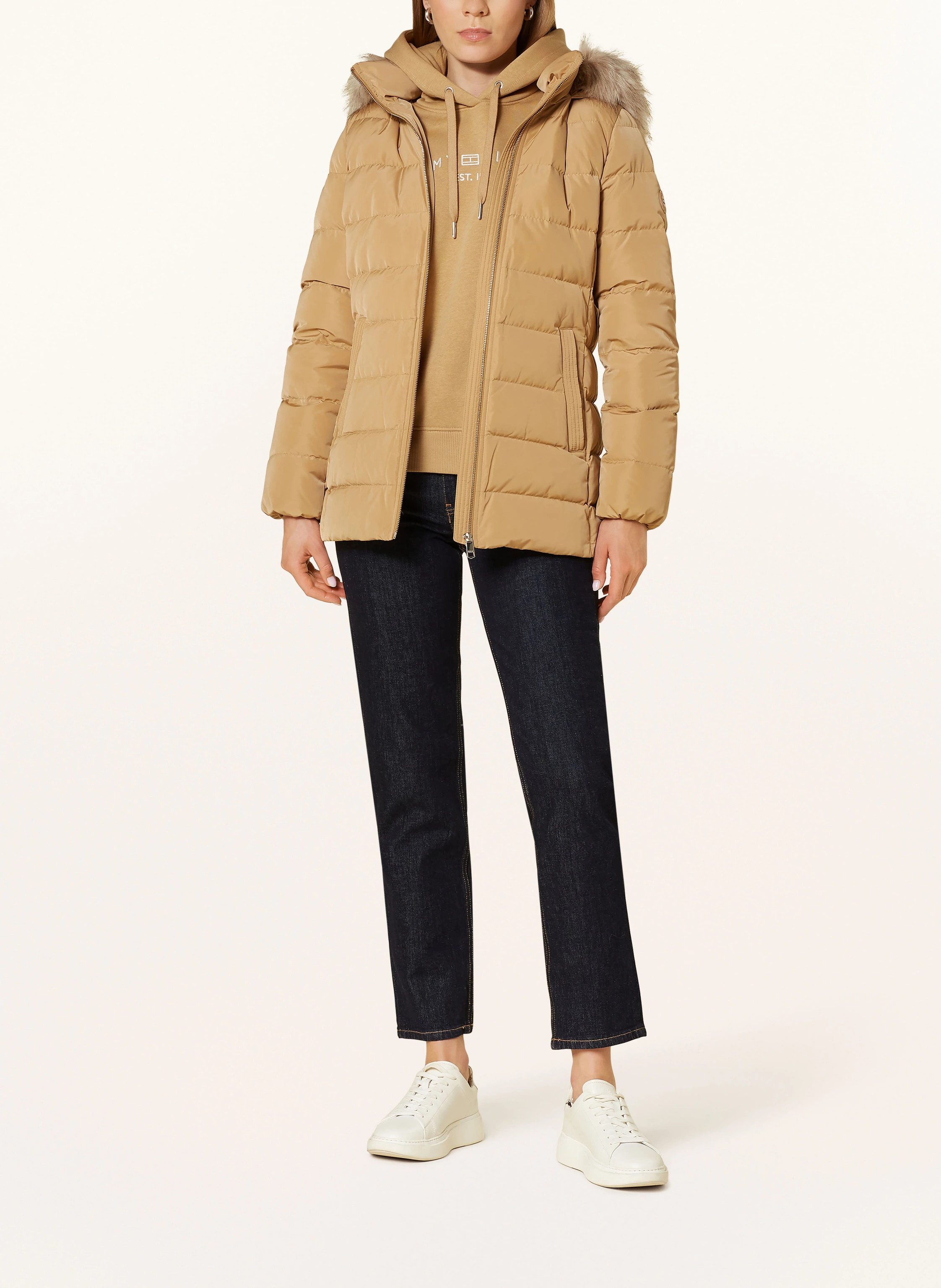 TOMMY HILFIGER Daunenjacke HERITAGE DOWN TYRA mit Kunstpelz