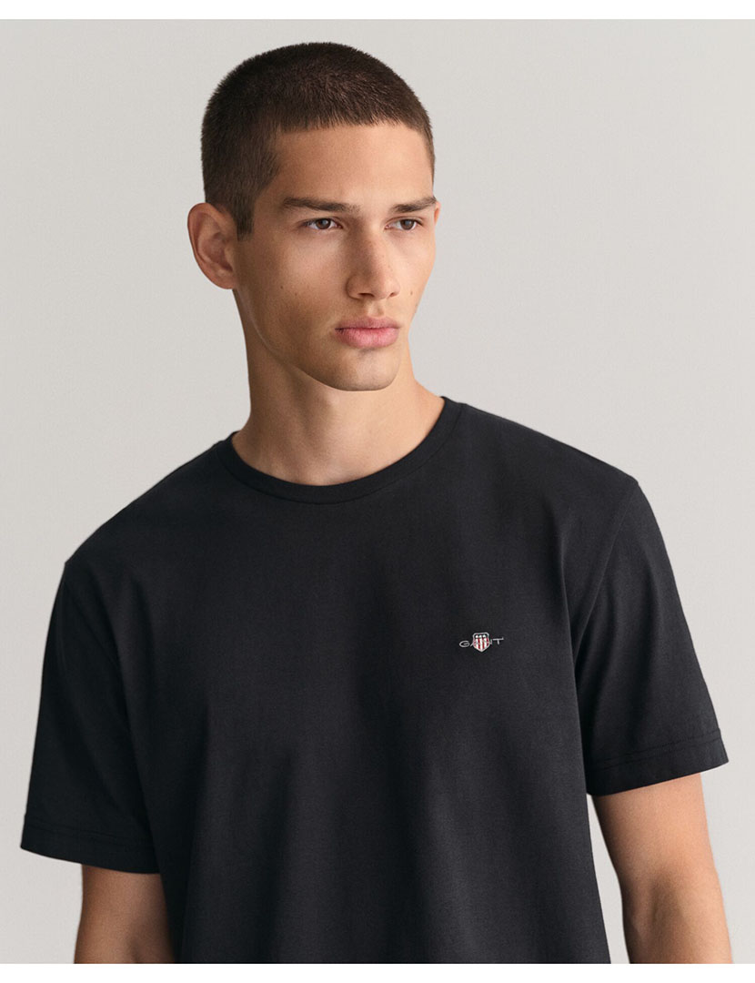 Regular Fit Shield Black T-Shirt