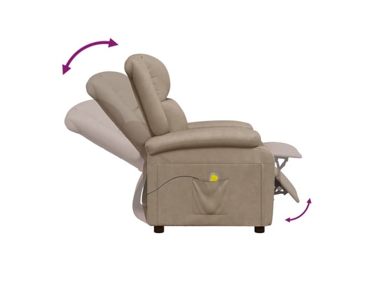 VIDAXL - Fauteuil Relaxation Fauteuil de massage - Cappuccino - similicuir - 70x93x98cm