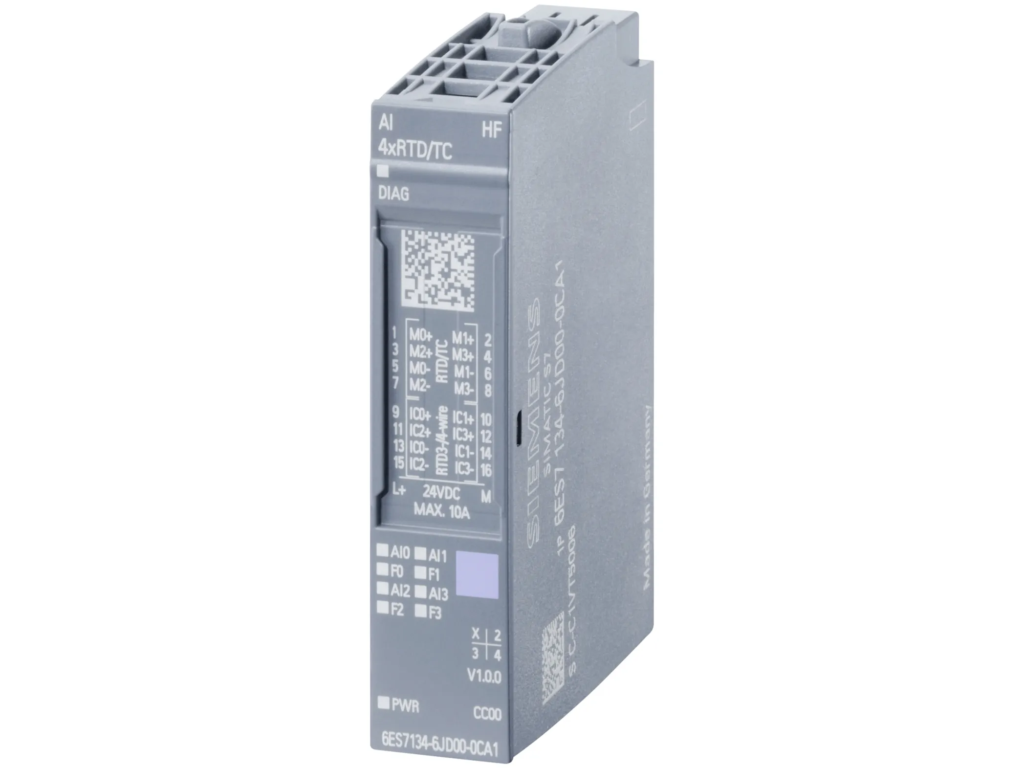 Siemens 6ES7134-6JD00-0CA1, Analog, Systemkraft, Flerfarvet, 39 g, 65 mm, 23 mm