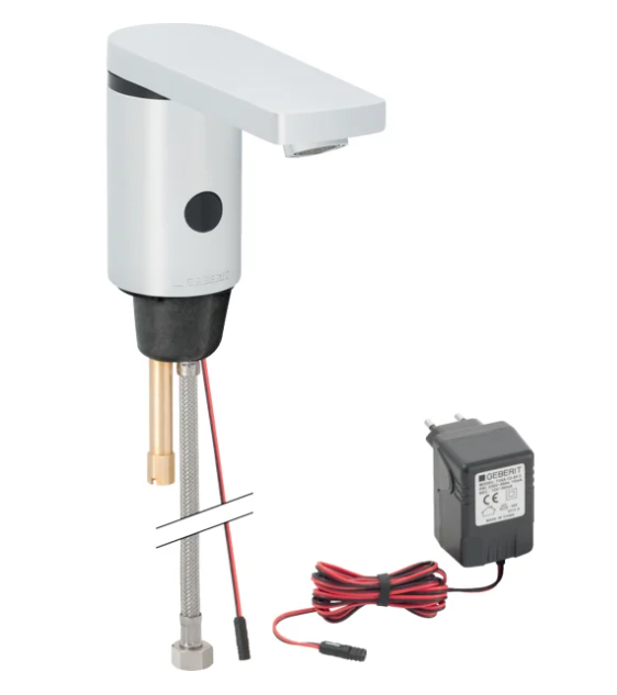 Geberit Hytronic 86 1-gats wastafelkraan koud of gemengd water chroom