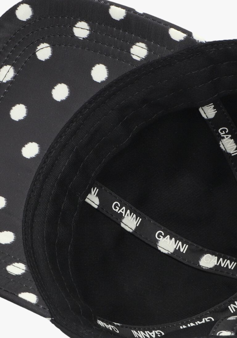 zwarte ganni pet printed nylon cap