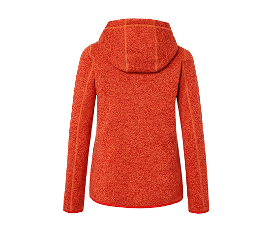 Kapuzen-Strickfleecejacke, orange meliert