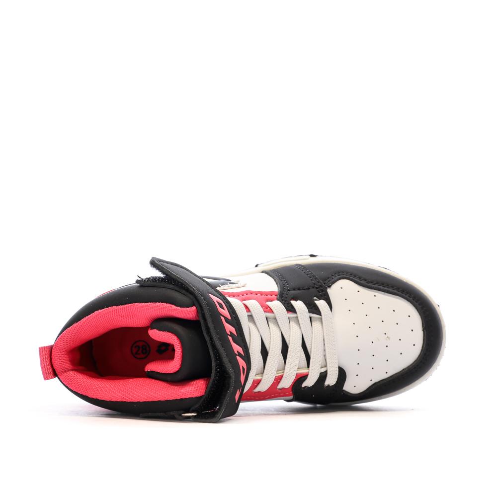 Lotto Baskets Blanche/Noir/Rose Garçon Lotto Ravenne