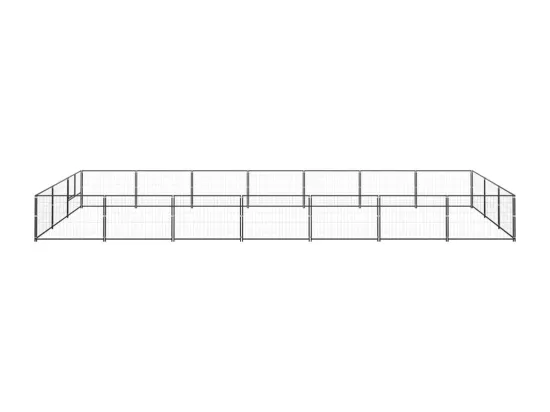 Chenil extérieur cage enclos noire 700 x 300 x 70 cm 02_0000509