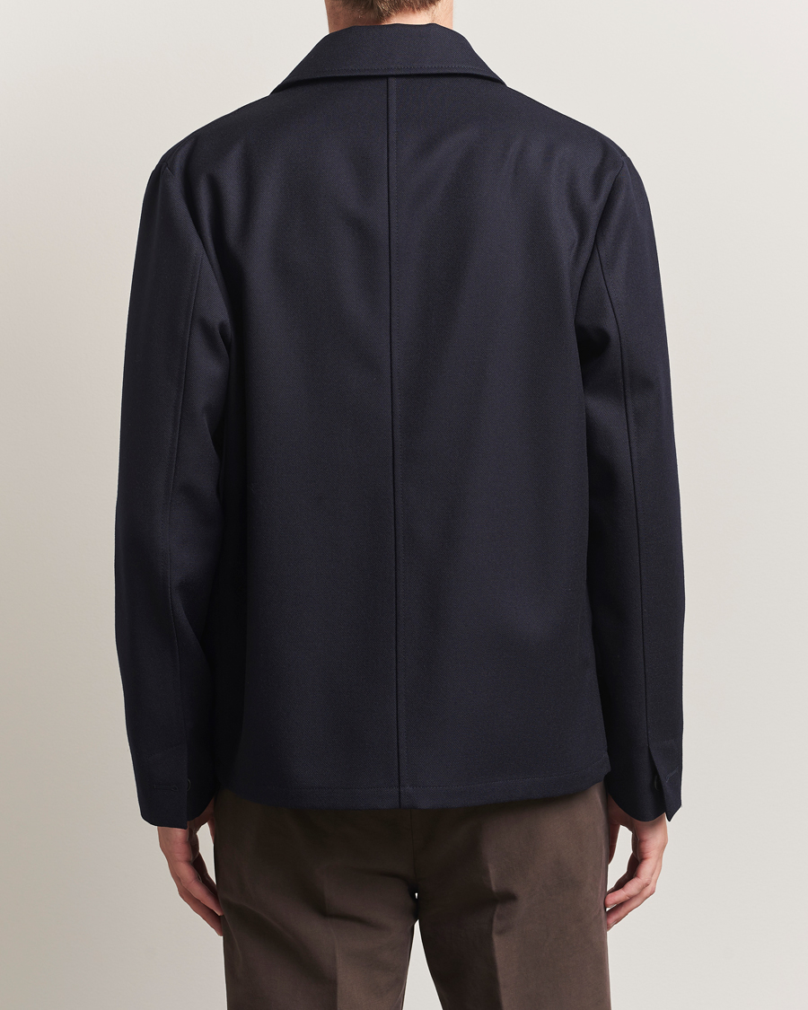 Incotex Wool Cover Shirt Jacket Navy