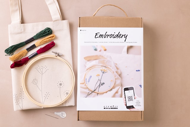 Start DIY Kit Broderi, Blomster, 1 pk.