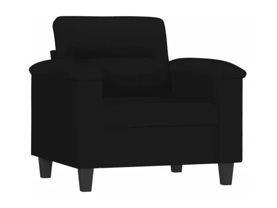 Ensemble de canapés 3 pièces avec coussins Noir Tissu microfibre