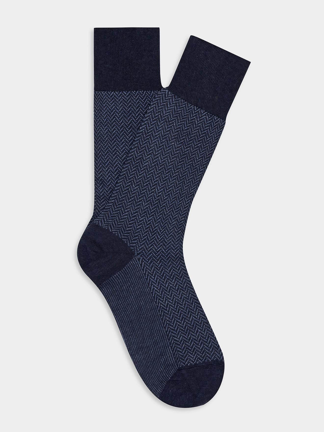 Chaussettes Bart à motif chevron marine