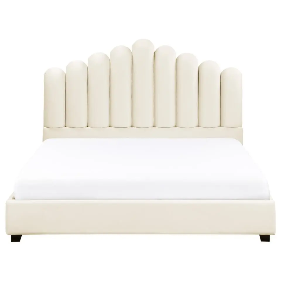 VINCENNES - Bed - Gebroken wit - 140 x 200 cm - Fluweel