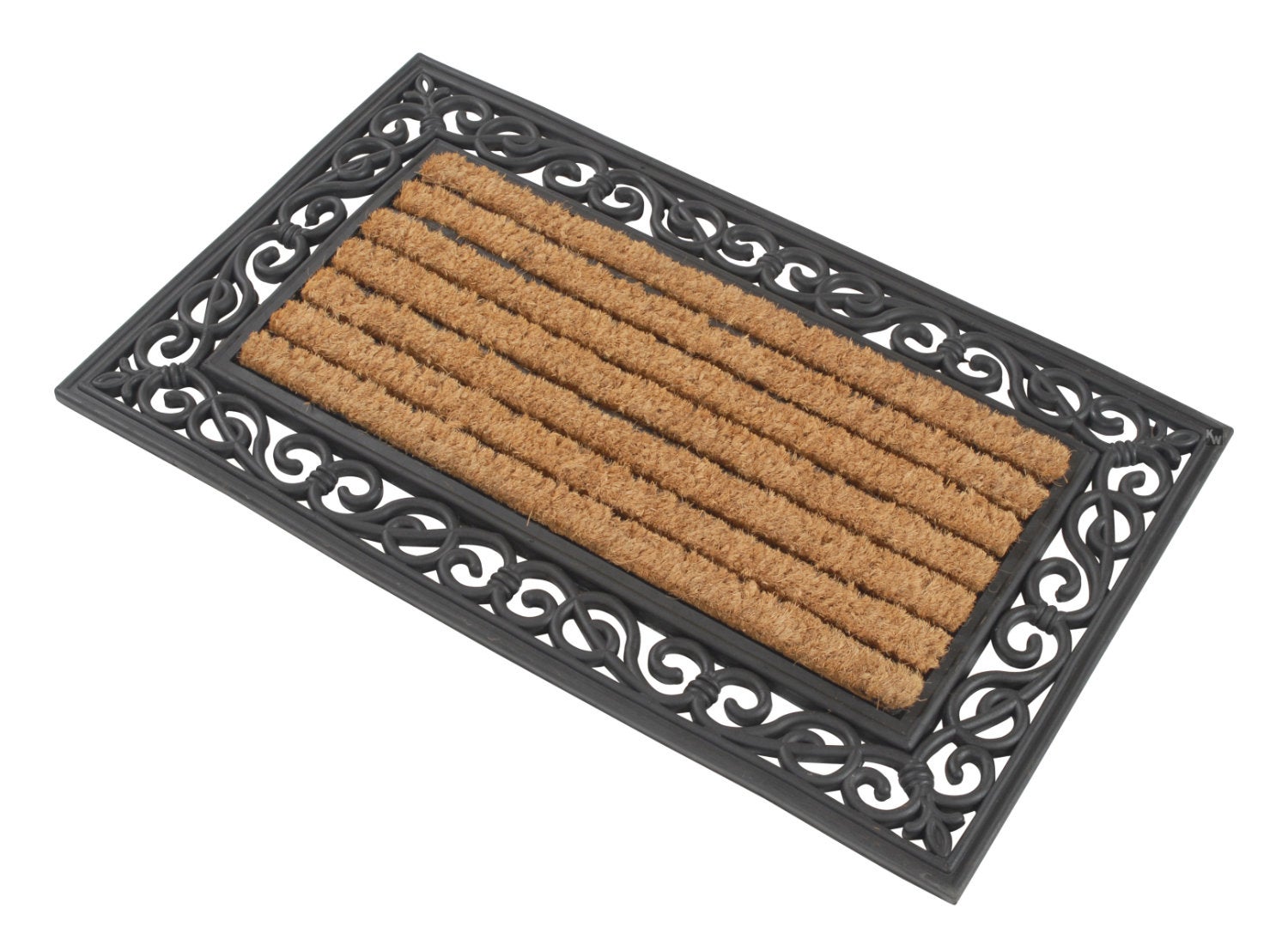 Premium deurmat van rubber en kokos, halfrond/rechthoekig, set van 2