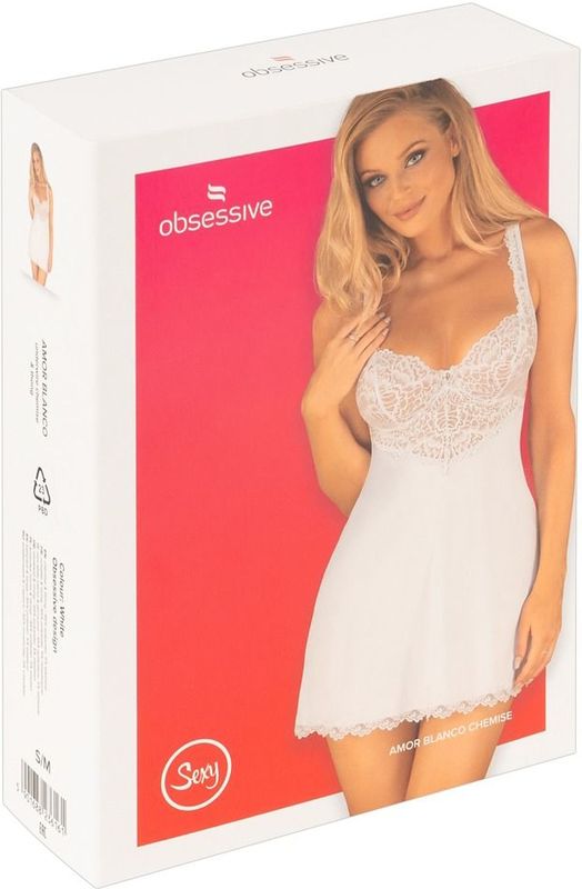 Obsessive Chemise Amor Blanco - Wit
