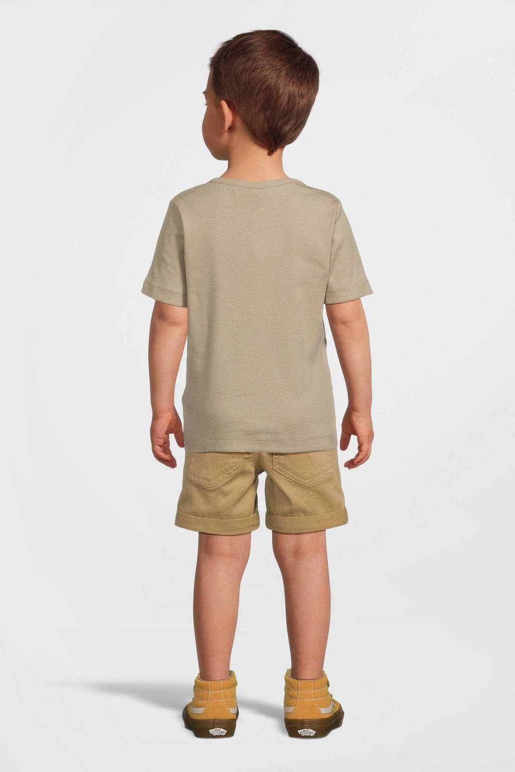NAME IT ribgebreid T-shirt NMMKAB zand
