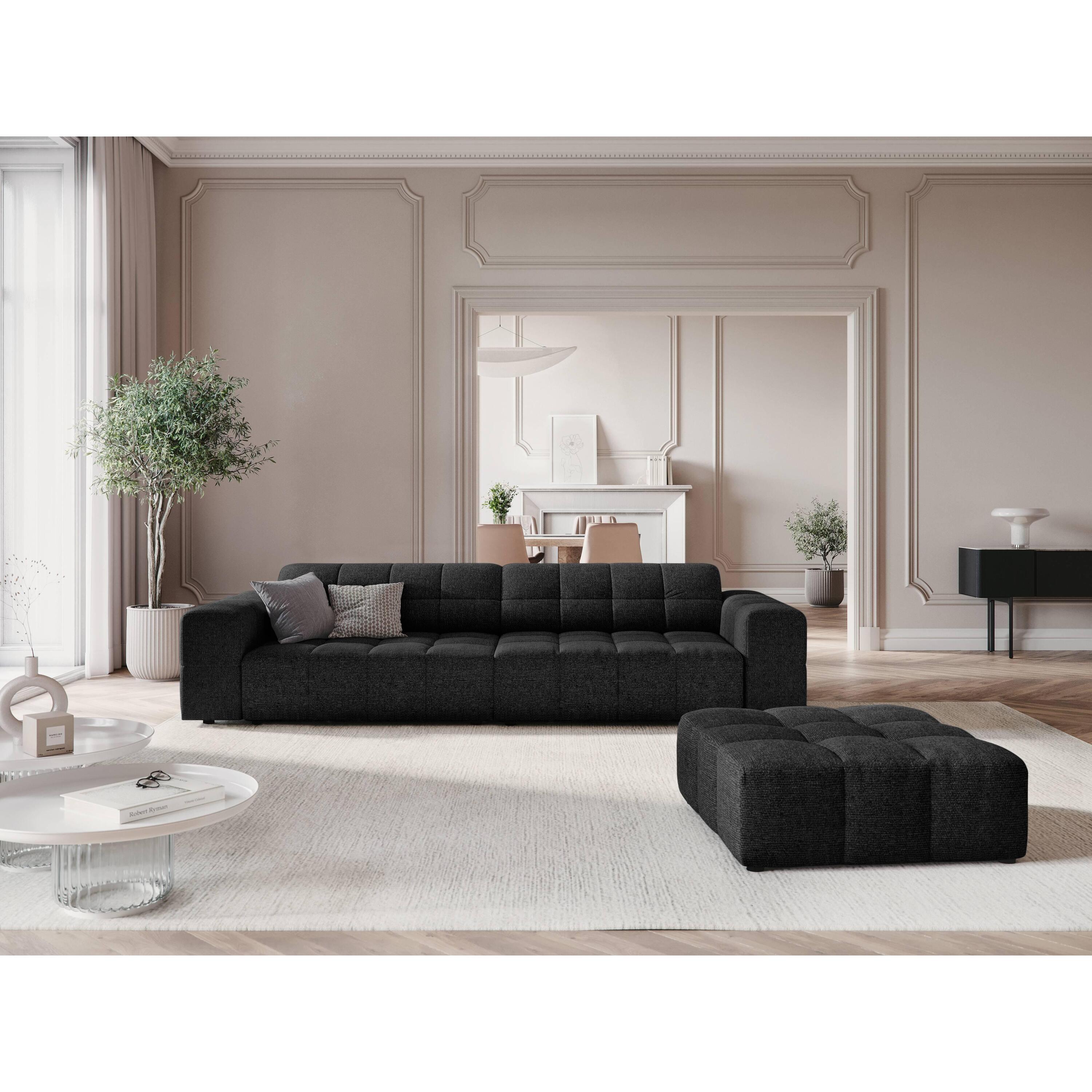 Cosmopolitan Design Chicago 4-zitsbank - Chenille - Zwart