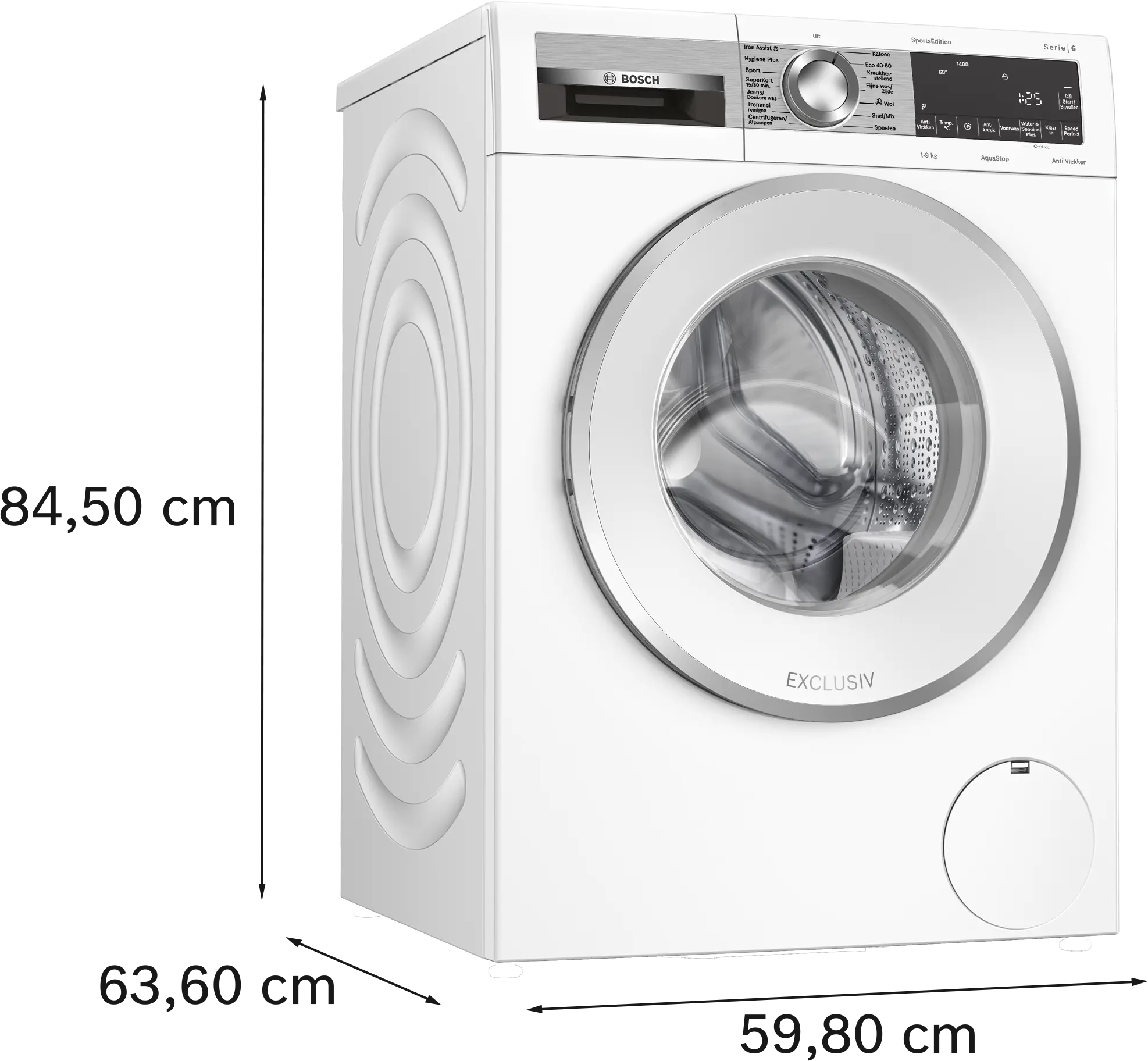 Serie 6 Wasmachine, voorlader 9 kg max. 1400 rpm