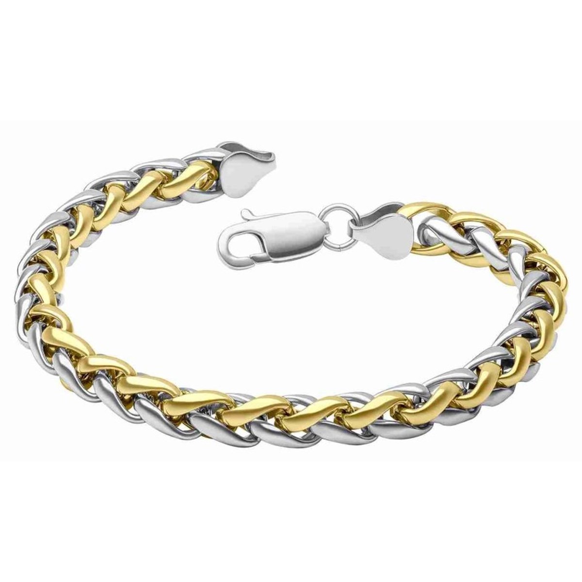 Bracelet plaqué or en acier inoxydable