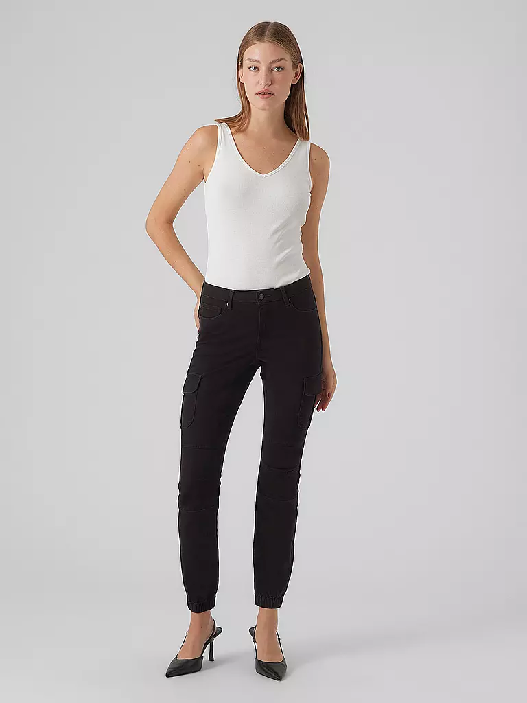VERO MODA Cargohose VMIVY schwarz