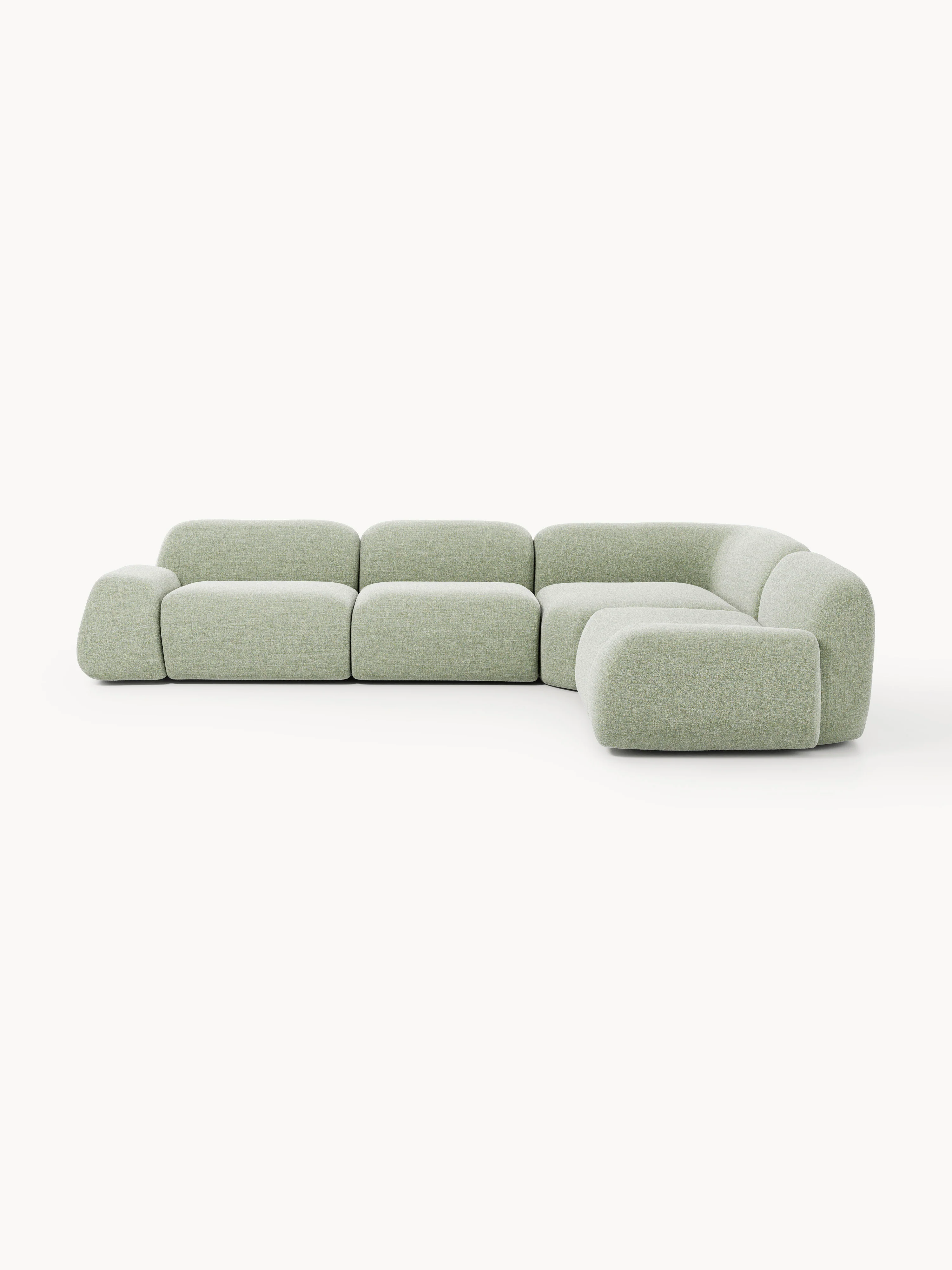 Modulaire bouclé hoekbank Wolke (4-zits)