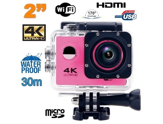 YONIS - Caméra sport 4k étanche slow motion 16mp angle 170° wi-fi ro...