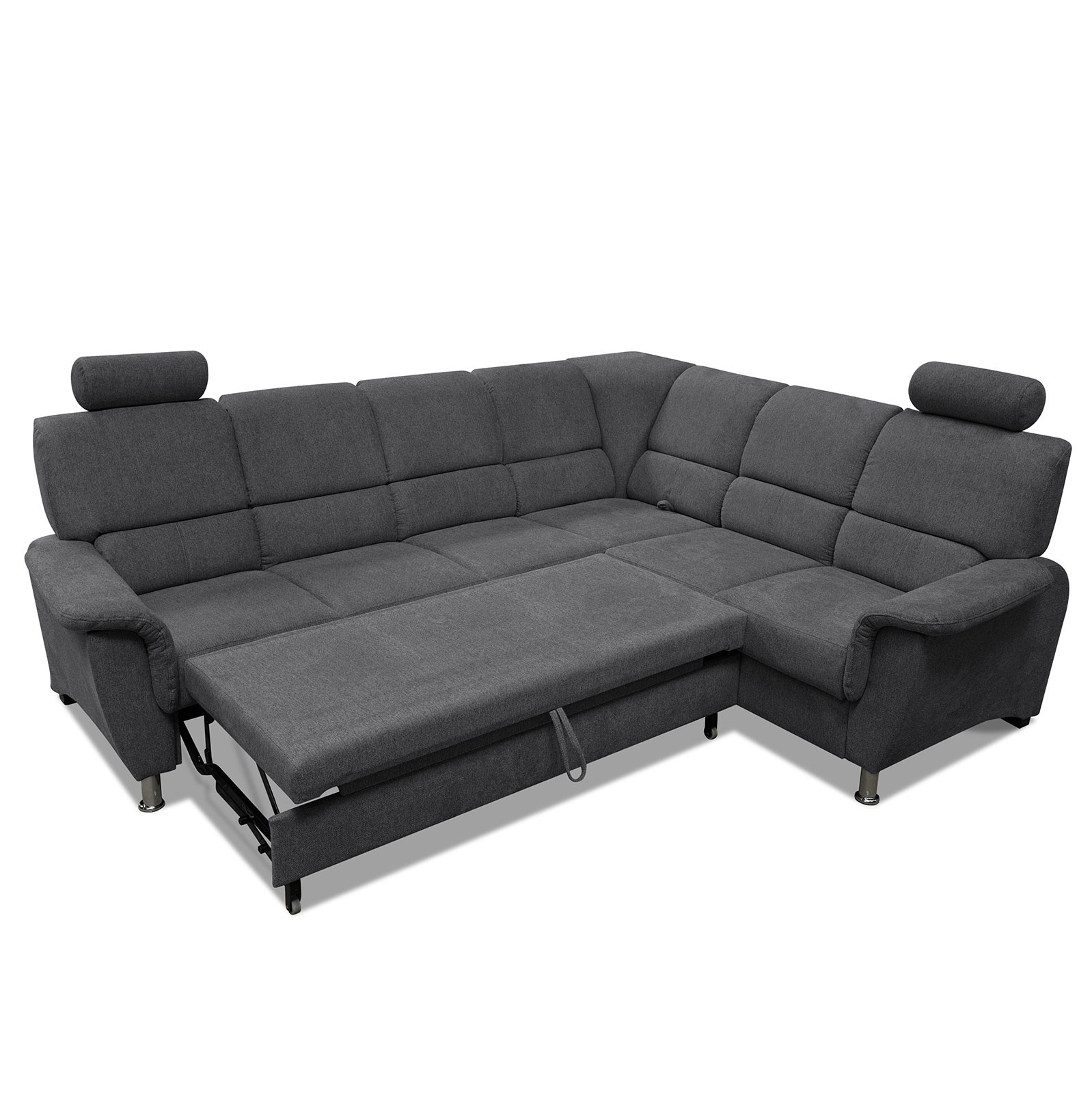 Ecksofa - graphit - Liegefunktion und Staukasten - 2-Sitzer rechts