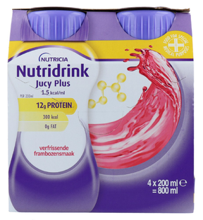 Nutridrink Jucy Plus Verfrissende Framboos 4ST